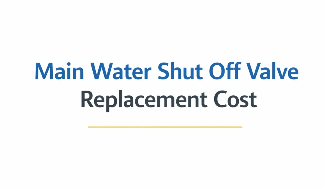 Main Water Shut Off Valve Replacement Cost UK
